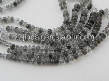 Black Rutile Plain Roundelle Shape Beads
